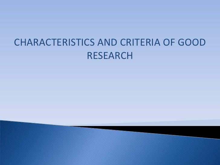 Good research topic characteristics