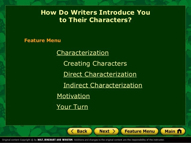 direct characterization definition