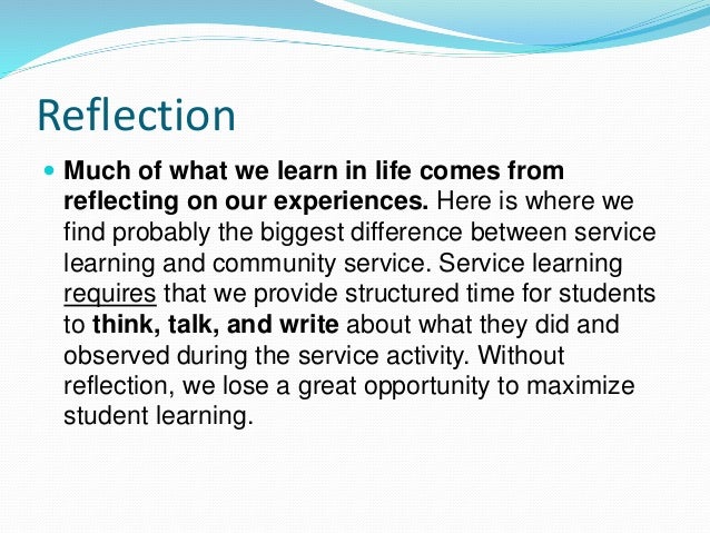 Service learning experience essay
