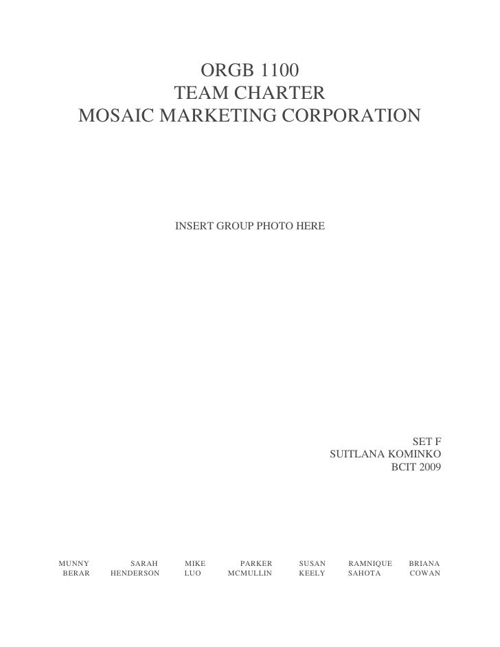 writing a team charter writing a team charter