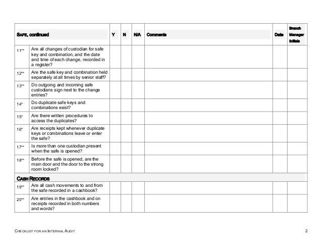 custodial checklist templates