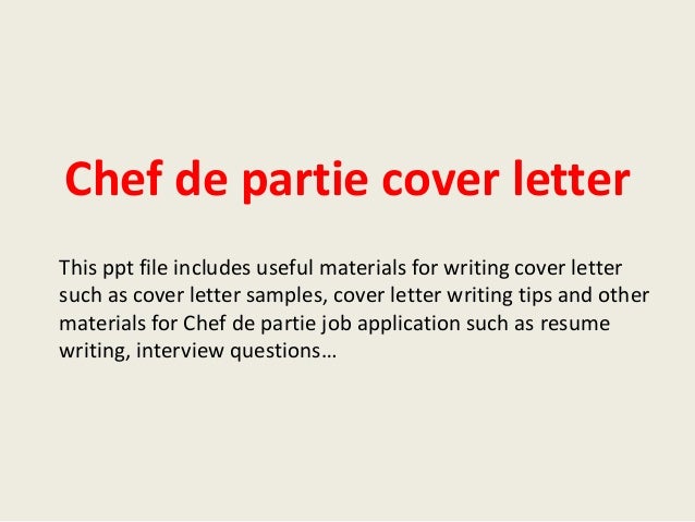 Example cover letter chef resume