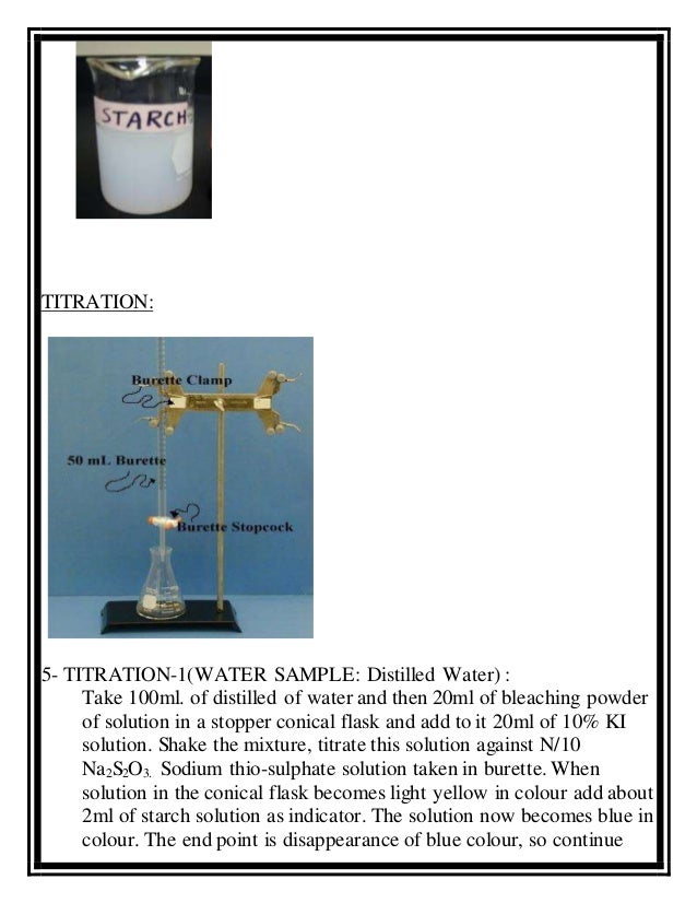 Sterlization of water using bleaching powder