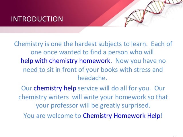 Chemistry homework help