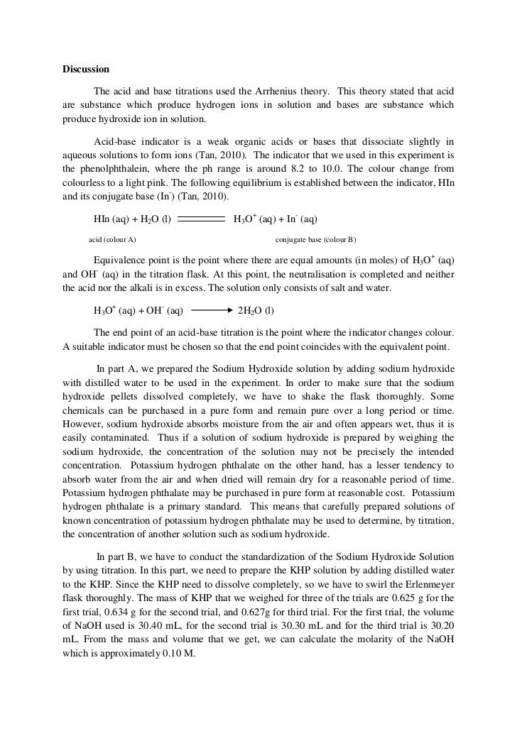 Lab report sample chemistry