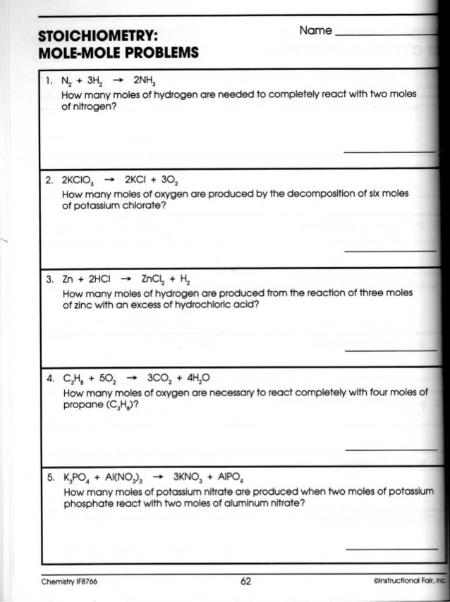 Chemistry stoichiometry