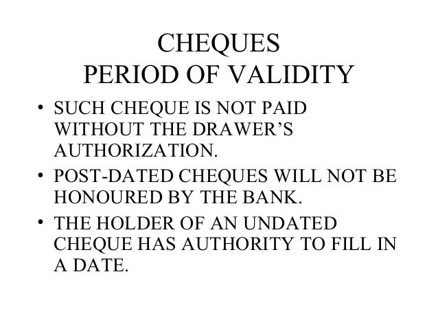 Post dating cheques illegal