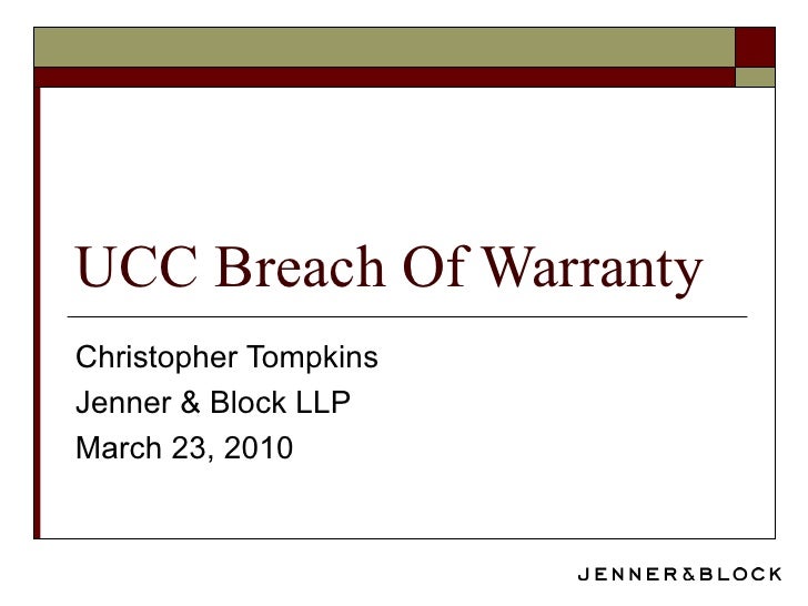 UCC Breach of Warranty