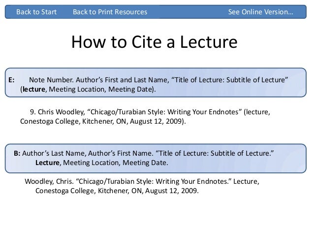 How to cite a speech chicago