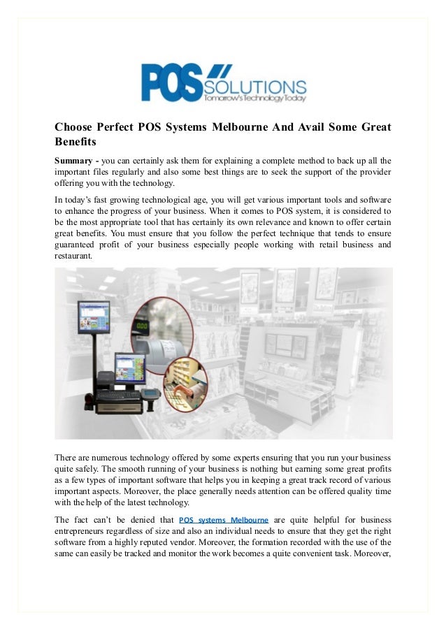 Choose perfect pos systems melbourne and avail some great benefits