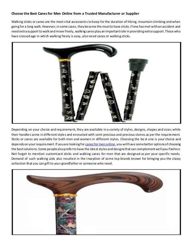 Choose the Best Canes for Men Online from a Trusted Manufacturer or S…