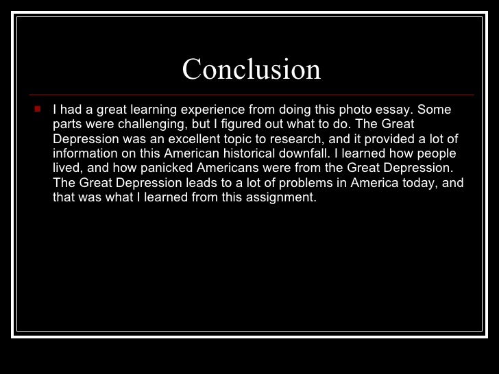 Essay of the great depression