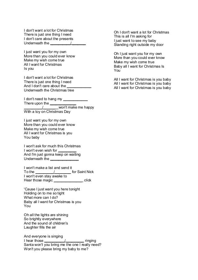 Christmas song lyrics