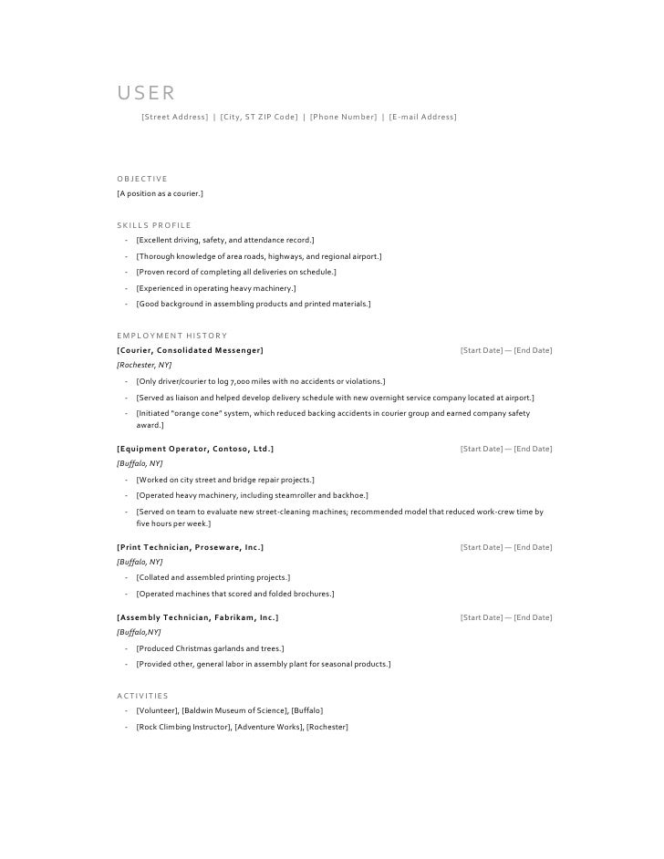 minimalistic resume template