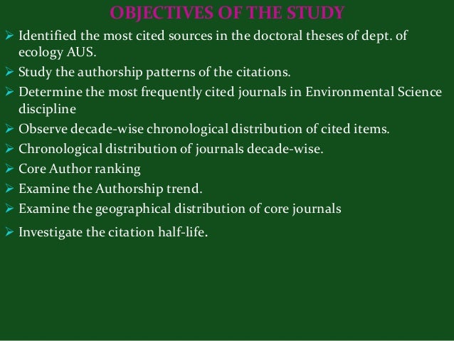 Citation analysis of phd thesis