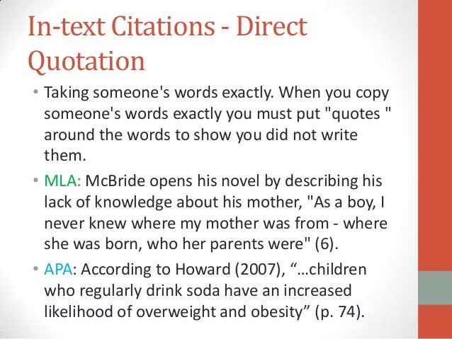 Mla format citations in text