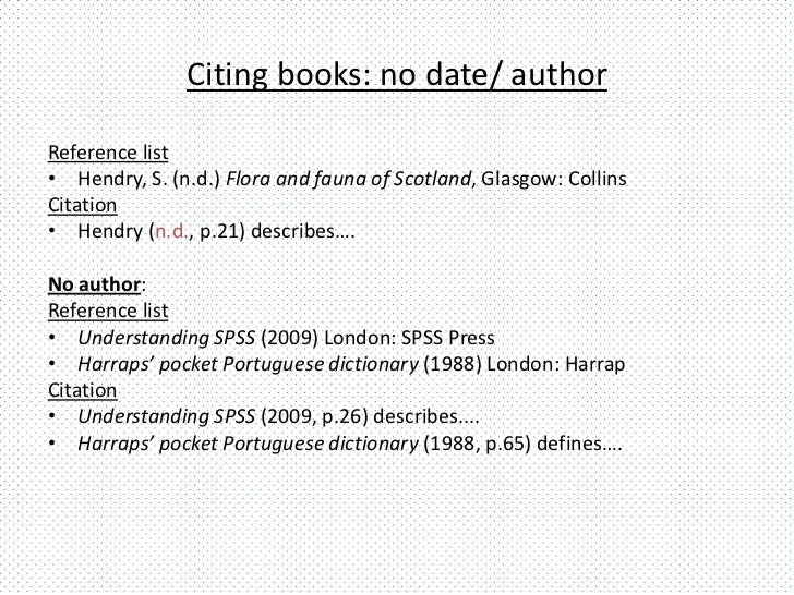 Understanding Citing & referencing harvard style