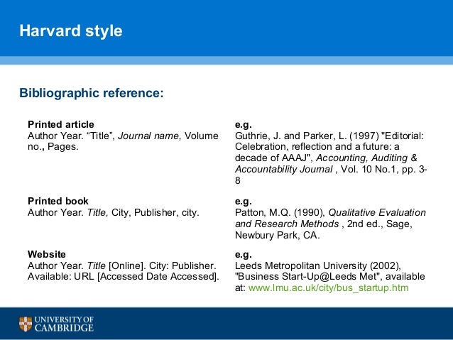 Citing &amp; referencing