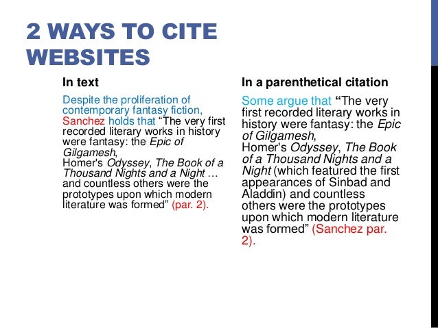 In text citation online essay