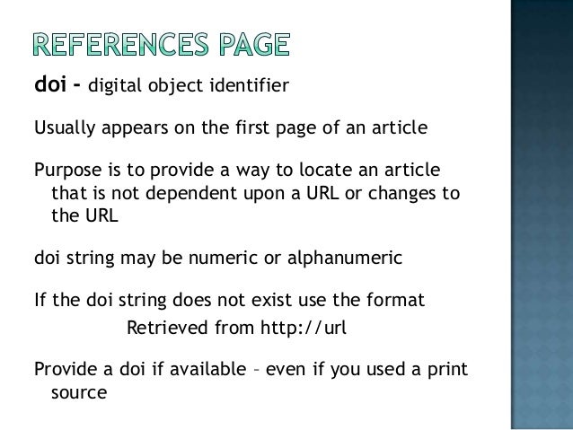 Citing Your Sources APA