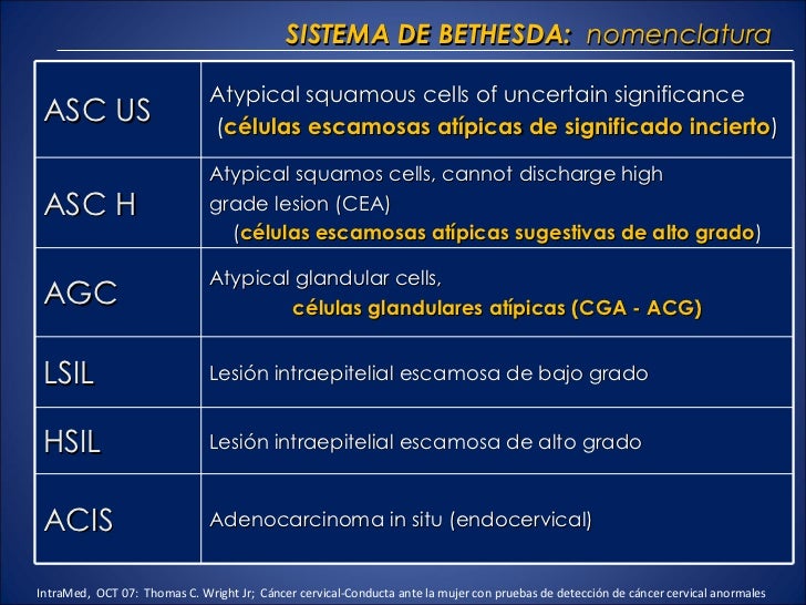 Citología Cervico-Vaginal, Interpretación