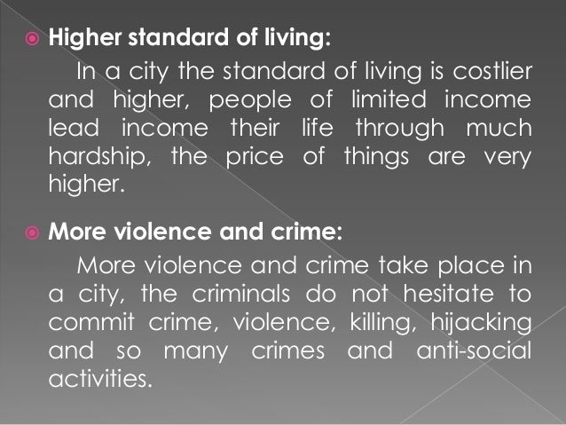 Compare and contrast between village and city   