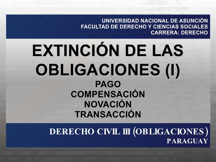EXTINCION DE LAS OBLIGACION extincion de las obligacion: