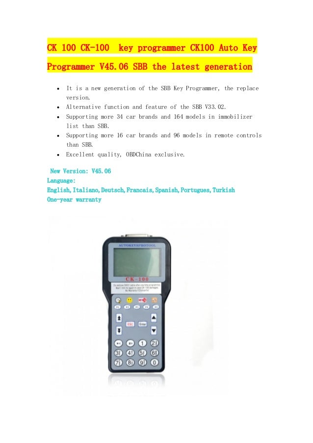Ck-100 Auto Key Programmer V37.01 Sbb The Latest Generation Ck-100 Auto Key Programmer V37.01 Sbb The Latest Generation
