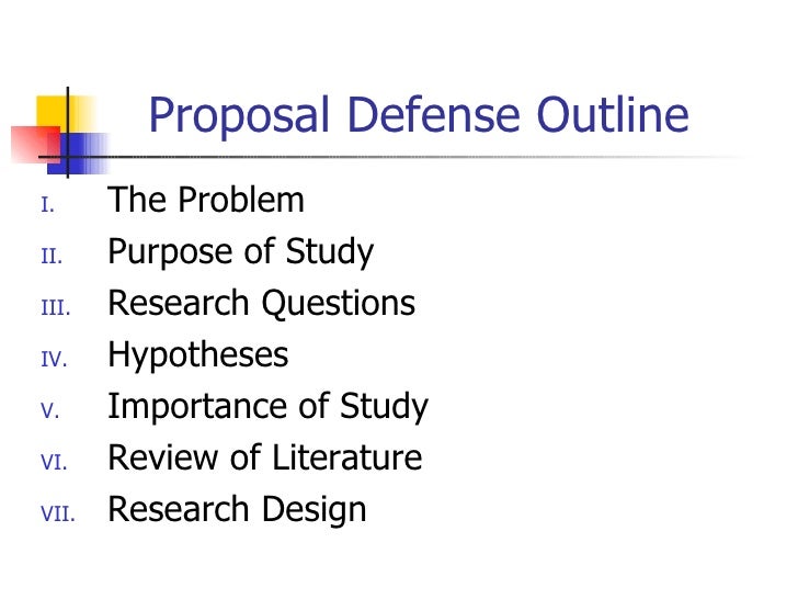 Master's thesis defense presentation outline