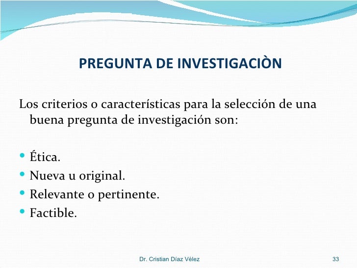 Pregunta de investigación