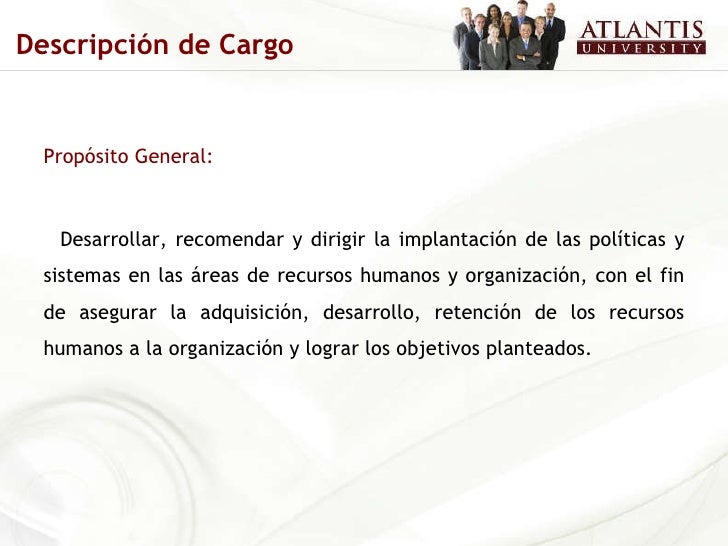 Clase 2: Descripción del cargo