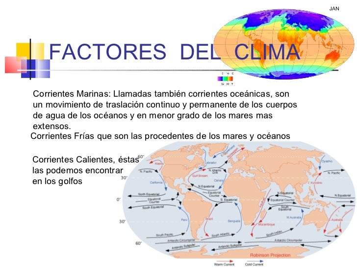 Resultado de imagen de factores del clima corrientes marinas