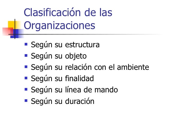 Clasificación de las Organizaciones