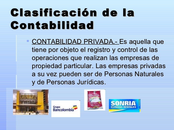 Clasificación de la Contabilidad