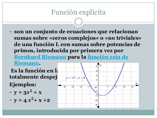 Clasificación de las funciones