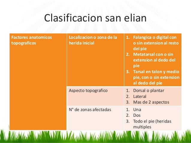 Clasificacion De San Elian Para Pie Diabetico