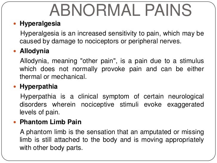 Classification of Pain