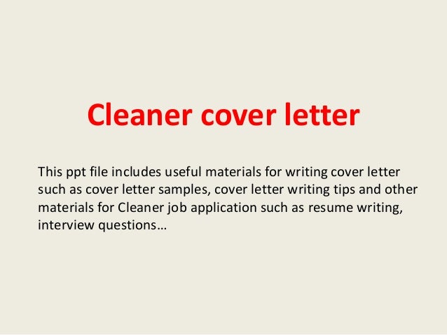 Sample cover letter for cleaning job with no experience