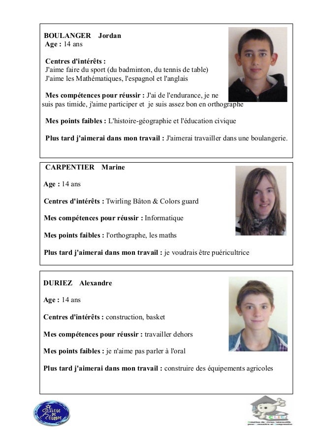 exemple de cv a 14 ans