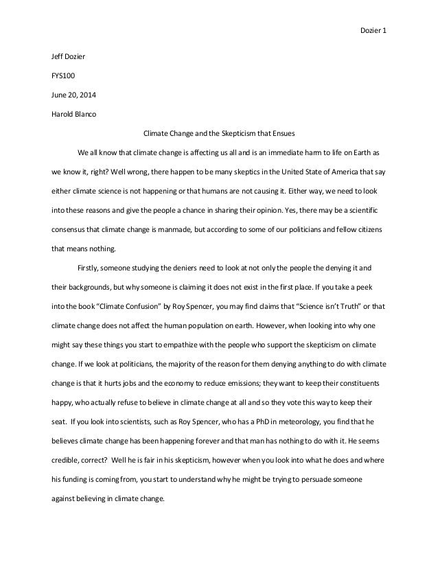 Climate change essay introduction