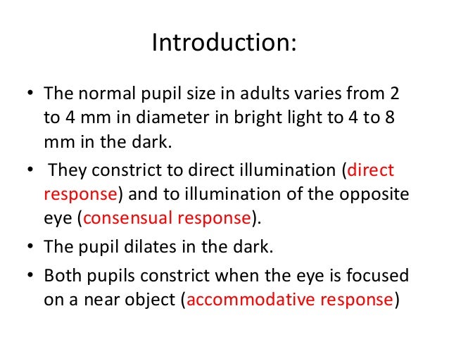 What is normal pupil size?