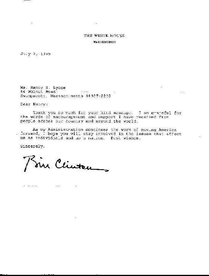 thank you letter president company president clinton s thank you letter thank you letter president company president clinton s thank you letter