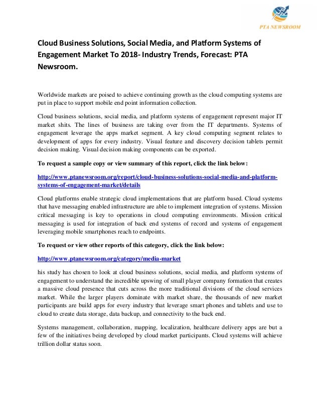 Cloud Business Solutions, Social Media, and Platform Systems of Engagâ€¦