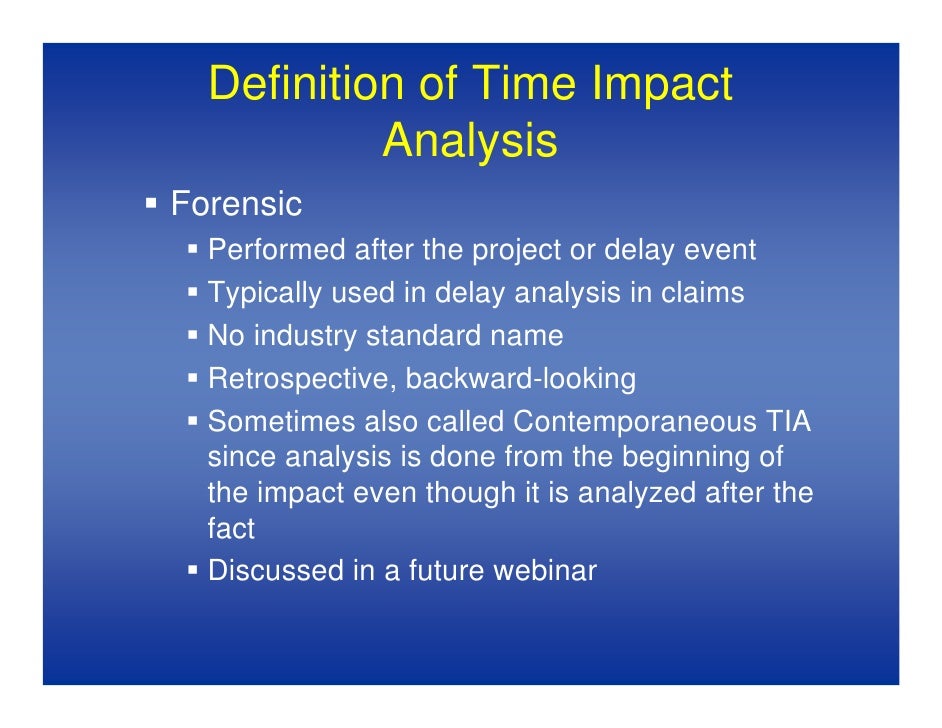 Time Impact Analysis