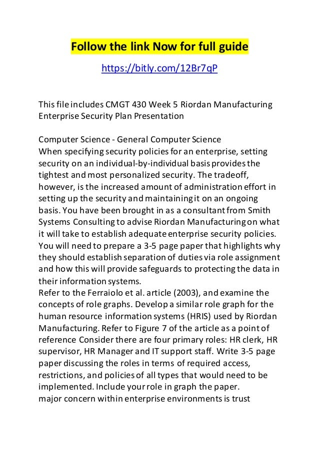 riordan manufacturing enterprise security analysis riordan manufacturing enterprise security analysis