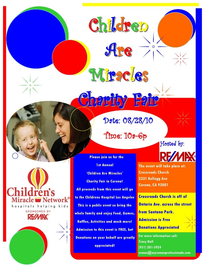 Children Are Miracles Charity Fair Event Flyer