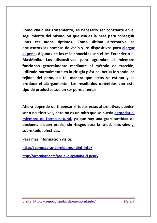 Aumentar el miembro viril en un mes