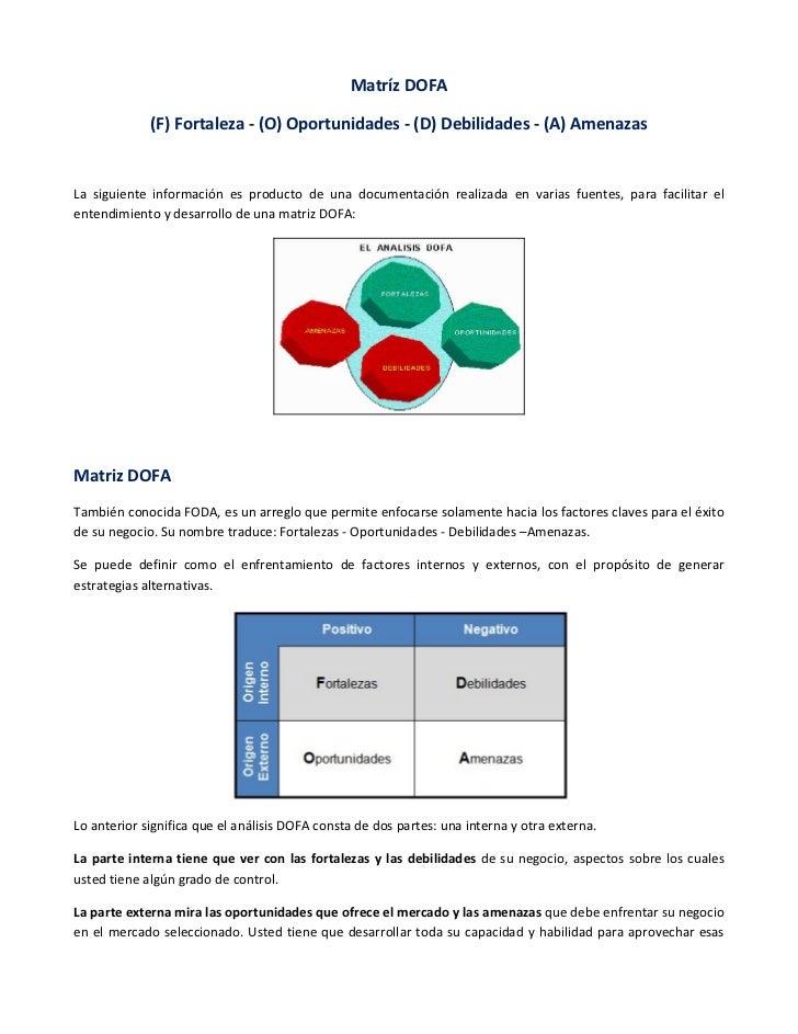 ¿Cómo construir una Matriz DOFA?