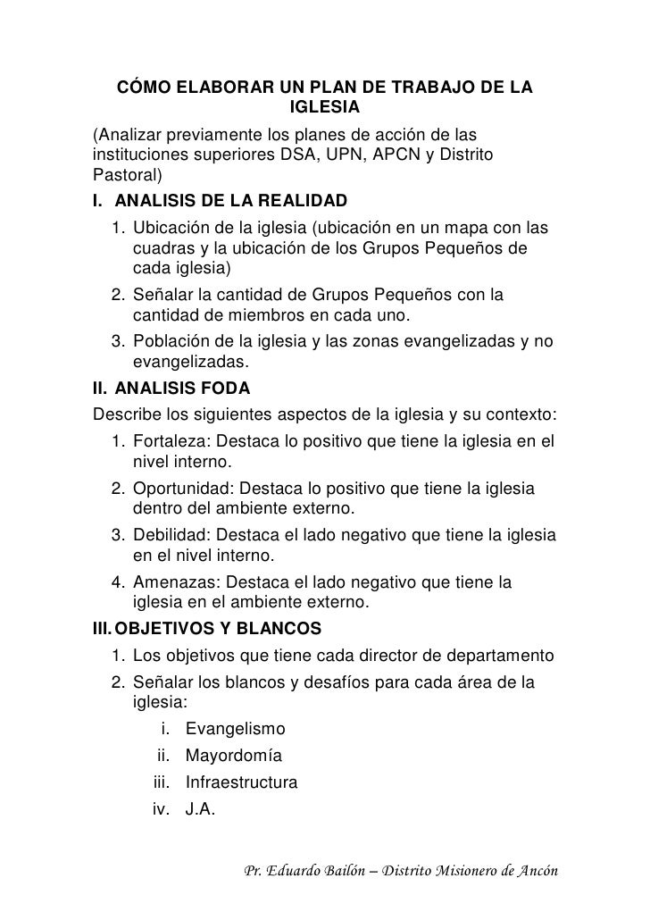 COMO ELABORAR PLANES DE TRABAJO como elaborar planes de trabajo: