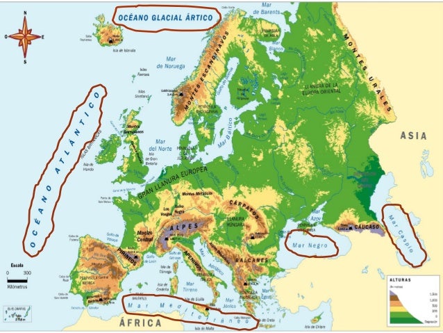 Peninsula De Bretaña Mapa Fisico Europa